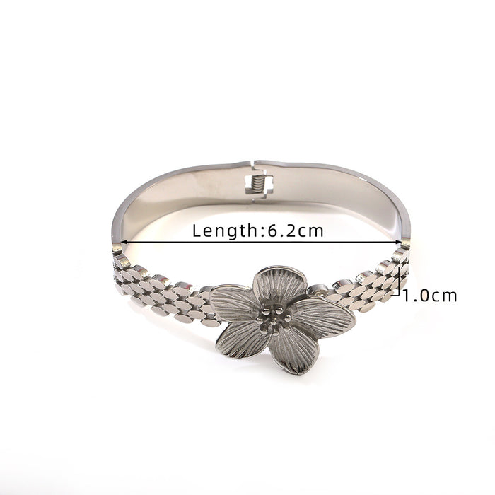 Wholesale Popular stainless steel flower bracelet, high-end stainless steel petal bracelet wholesale