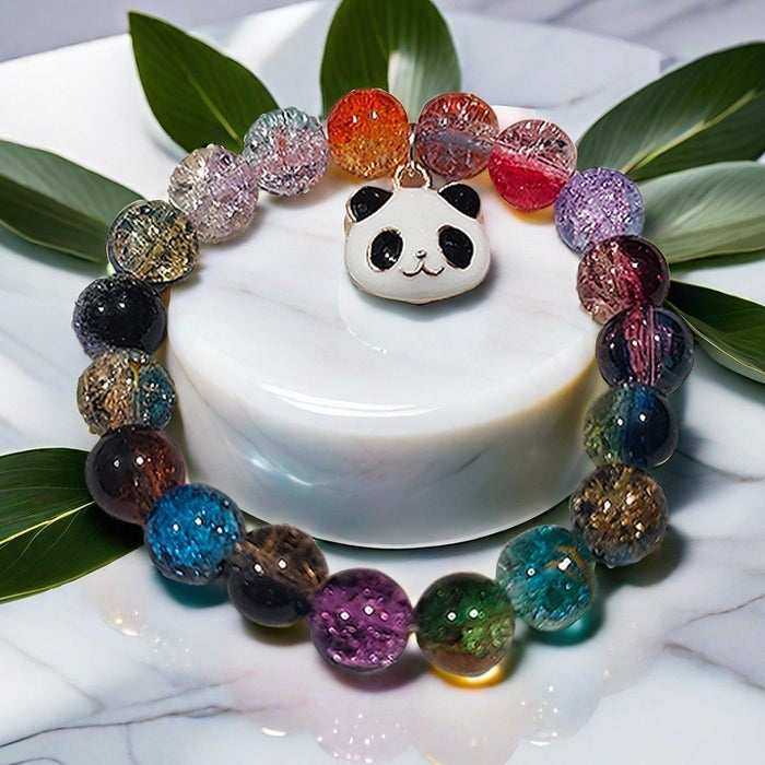 Wholesale Colorful glass bead bracelet with niche design, versatile crystal bracelet, colorful accessories