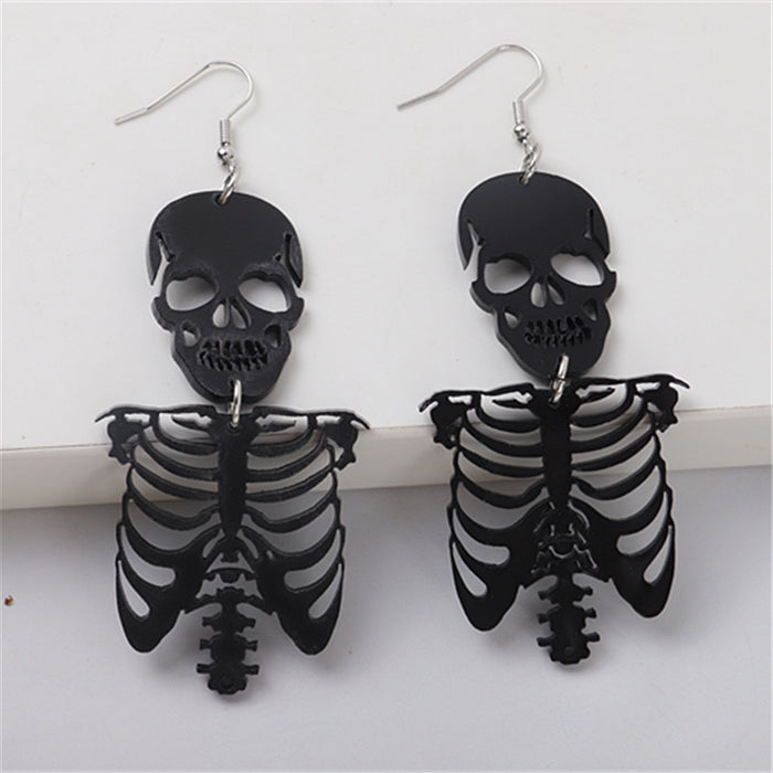 Wholesale Halloween Gothic Skeleton Skull Acrylic Earrings JDC-ES-ChouD007