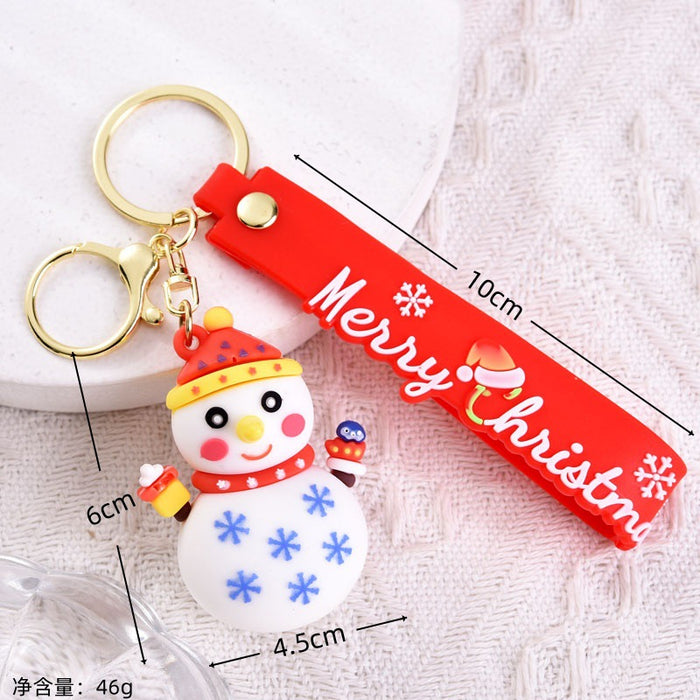 Wholesale Cute soft rubber Christmas keychain