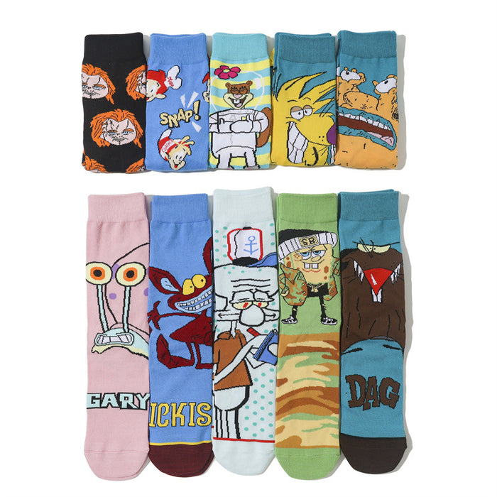 Wholesale cartoon tide socks female male socks sponge socks long cotton socks