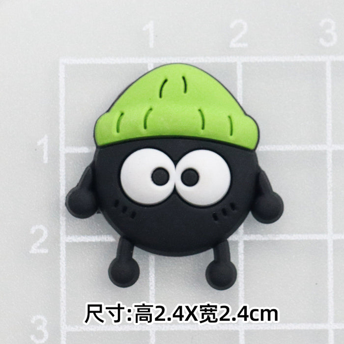 Wholesale 10pcs Soft rubber briquette elf silicone patch slippers buckle headset phone case airbag bracket refrigerator sticker accessories