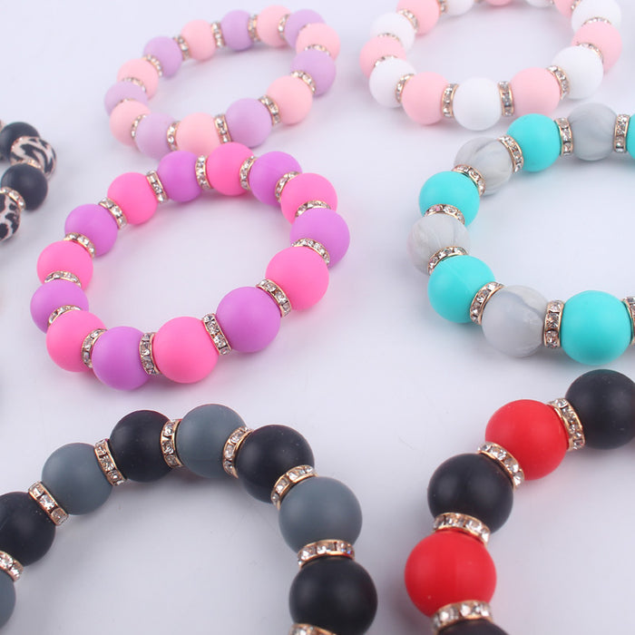 Wholesale Silicone bracelet wrist keychain tassel pendant