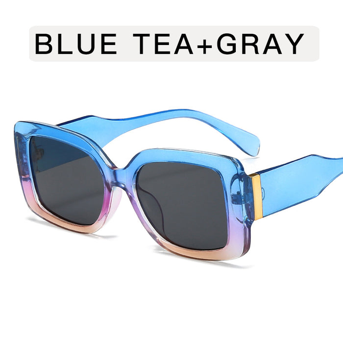 Wholesale Box retro sun personality gradient color high-end sunglasses large frame trendy street photography glasses