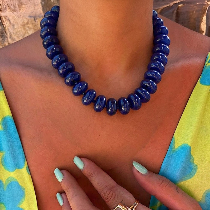Wholesale Trendy Resin Bead Colorblock Necklace Fashion Jewelry Accessory