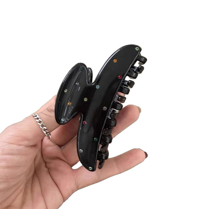 Wholesale Diamond studded solid color grip clip, simple temperament, back of the head hair clip, versatile shark clip