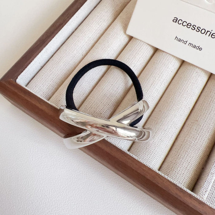 Wholesale Metal Cross Golden Head Rope Ball Head Rubber Hair Ring Hair Rope