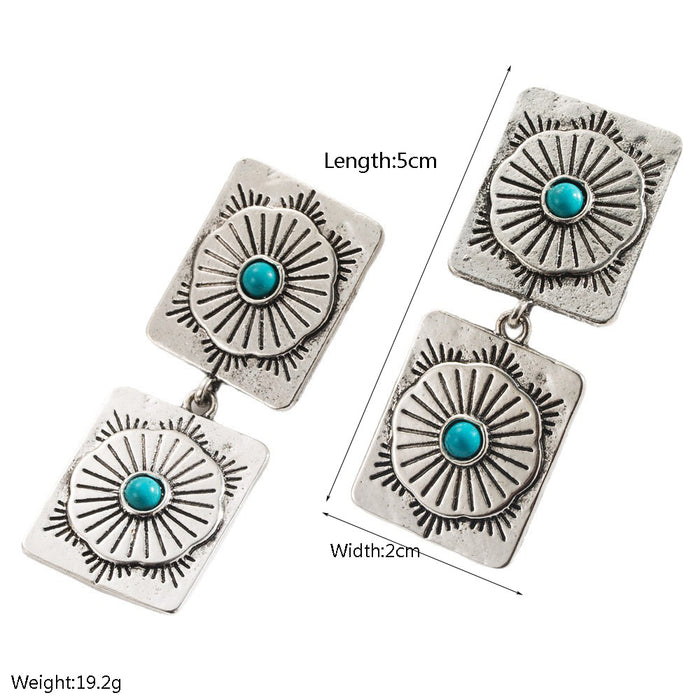Wholesale Western Style Turquoise Statemente Earrings
