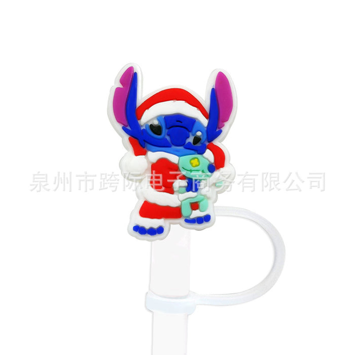 Wholesale Cartoon style straw cover, straw cap, silicone dust stopper, cute anime party straw decoration