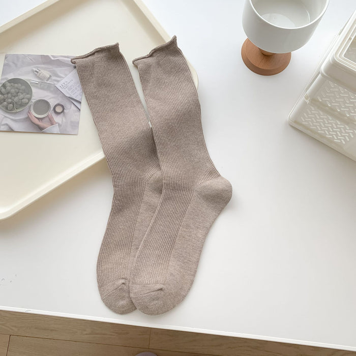 Wholesale Curled edge socks, mid tube socks, long tube socks, stacked socks