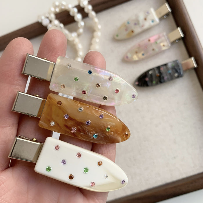 Wholesale Colored Diamond Seamless Hairpin Women's Sweet Bangs Clip Exquisite Side Clip