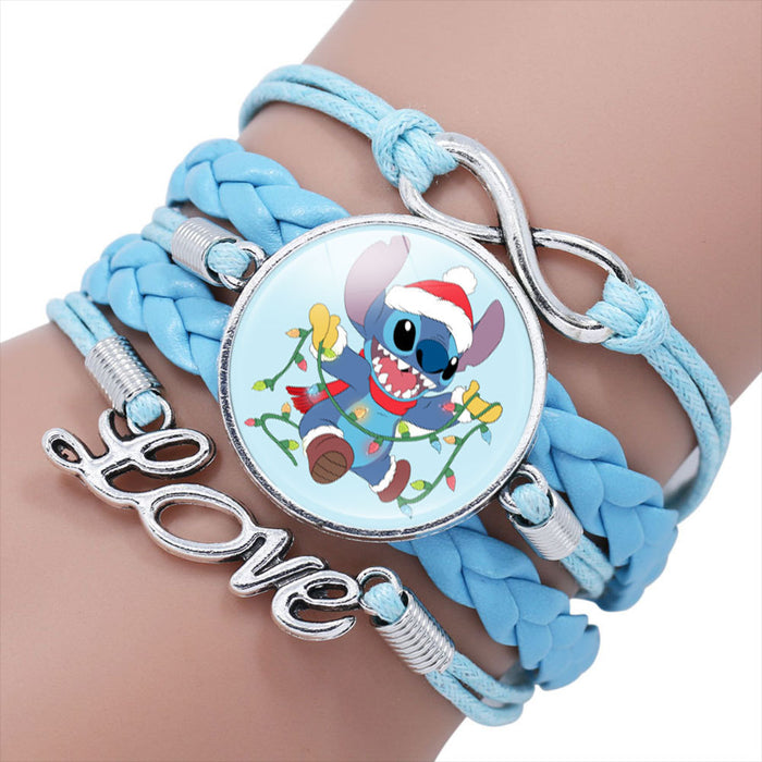 Wholesale Cartoon Braided Multi-layer Gemstone Cowhide Bracelet JDC-BT-NH021