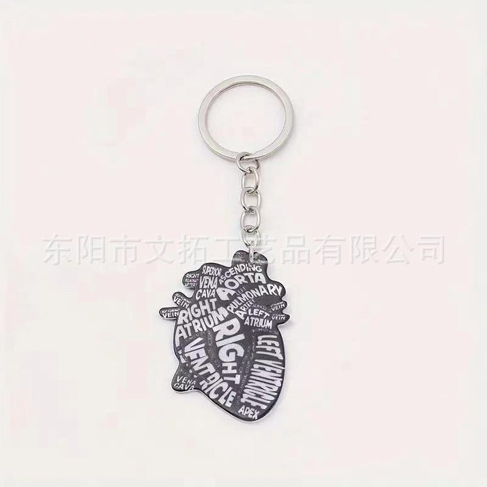 Wholesale Heart Shape Cartoon Acrylic Key ChainJDC-KC-Went002