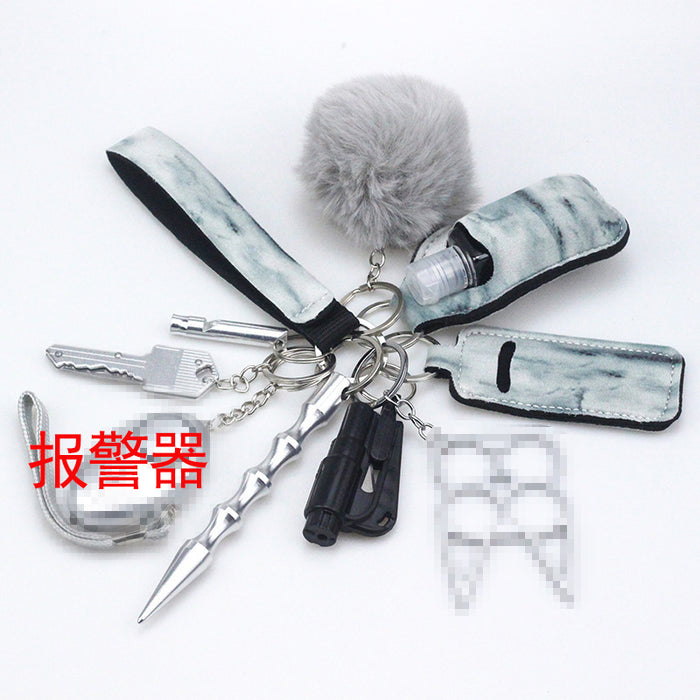 Wholesale Diving Fabric Wrist 11 Pieces Set Aluminum Keychain JDC-KC-TouMS088