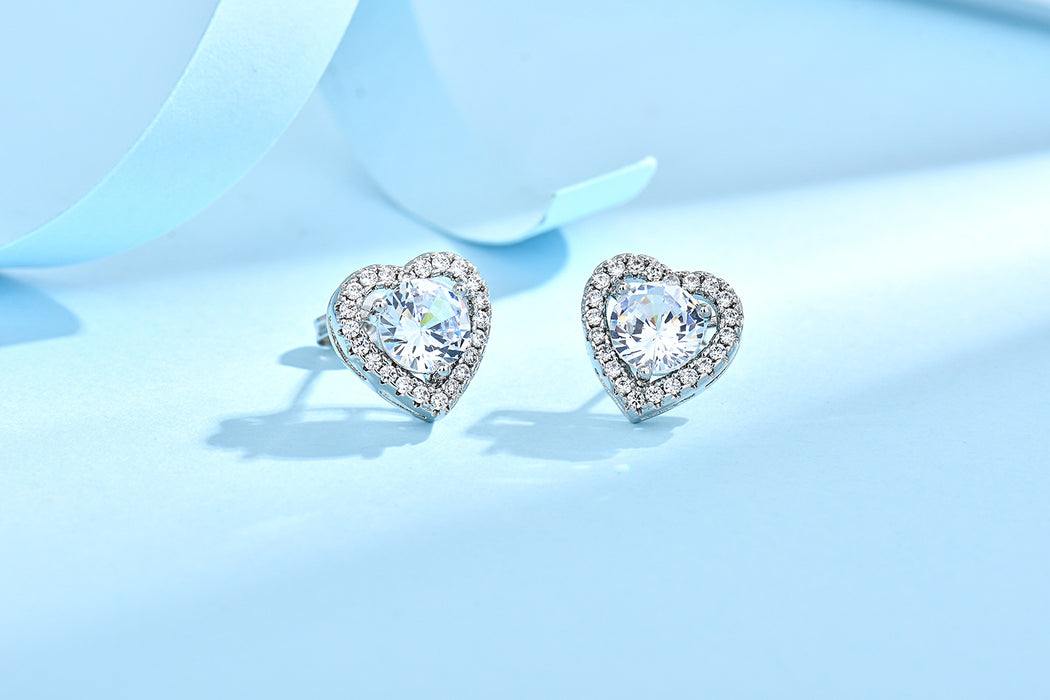 Wholesale Love earrings, light luxury temperament, heart-shaped earrings