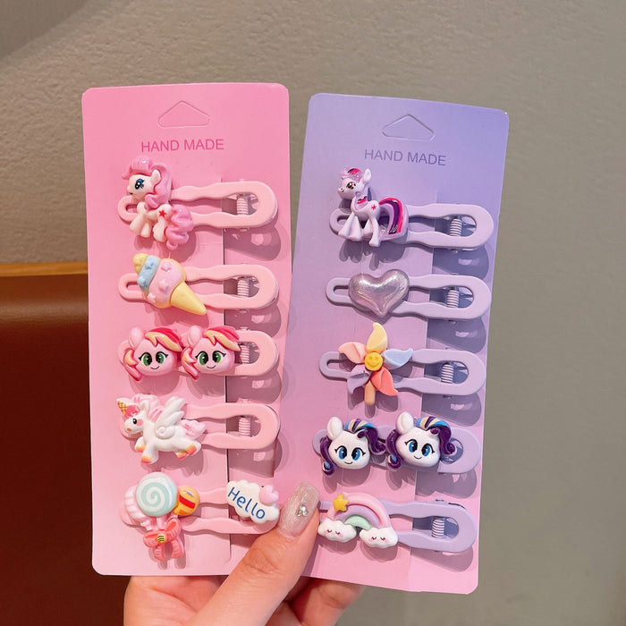 Wholesale New cartoon seamless alloy hair clip, children's hair clip without damaging hair, side clip, bangs clip