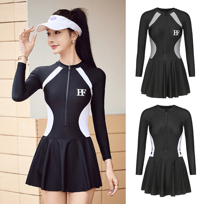 Wholesale Women's one-piece sports professional long sleeved sunscreen swimsuit
