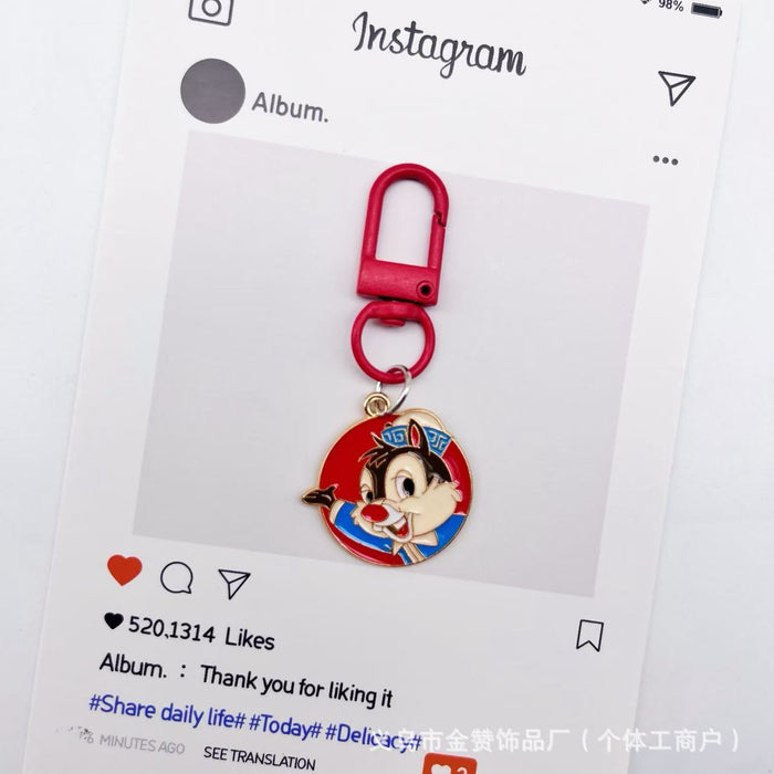 Wholesale Colorful keychain creative couple metal pendant bag ornaments cute cartoon