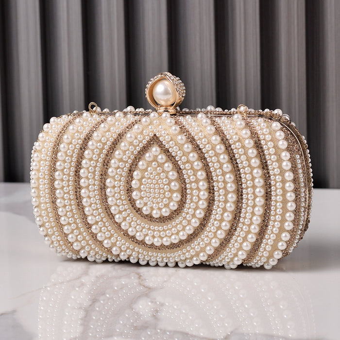 Wholesale Pearl Women's Wedding Bag Vintage White Cheongsam Clutch Bag JDC-HB-YX010