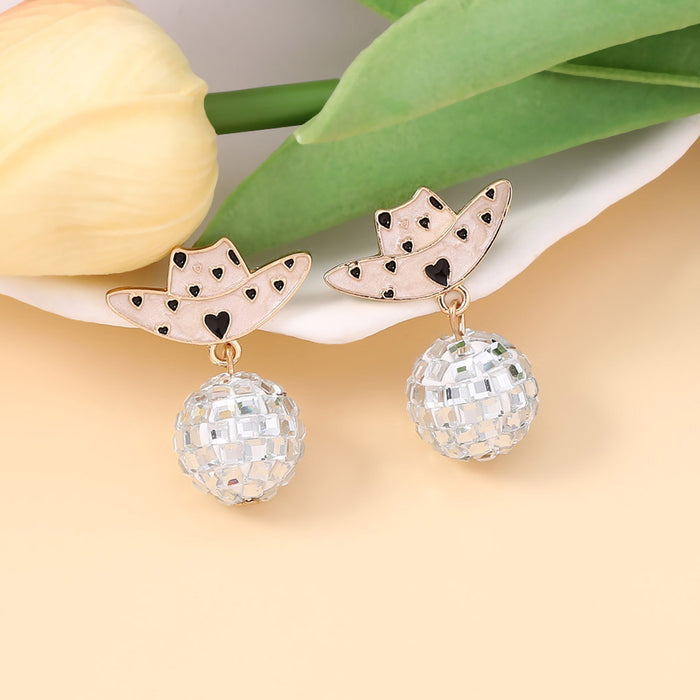 Wholesale Zebra Hat Oil Drop Earrings Personalized Fashion Trend Earrings