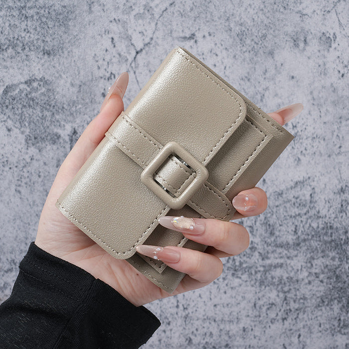 Wholesale Women' s Solid Color PU Leather Short Wallet Daily Matching Fashion Accessory