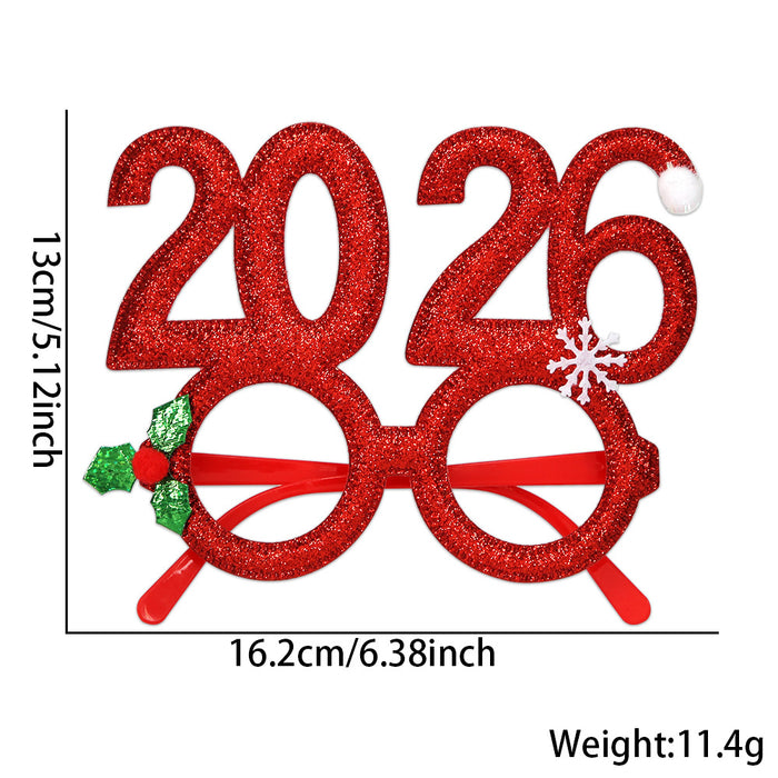 Wholesale Christmas Glasses Creative Digital Funny Glasses Christmas Party Decoration New Year Photo Glasses Frame