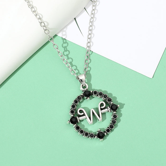 Wholesale Letter W fashion hollow pendant earrings and necklace for men and women.