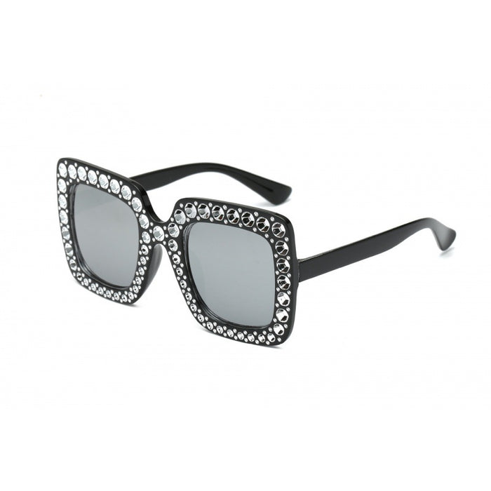 Wholesale Sunglasses Diamond Plated Large Frame Glasses Square Sunglasses Street Photography Trendy Glasses Personality