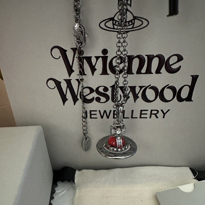 Wholesale 3D Saturn glass ball stainless steel necklace