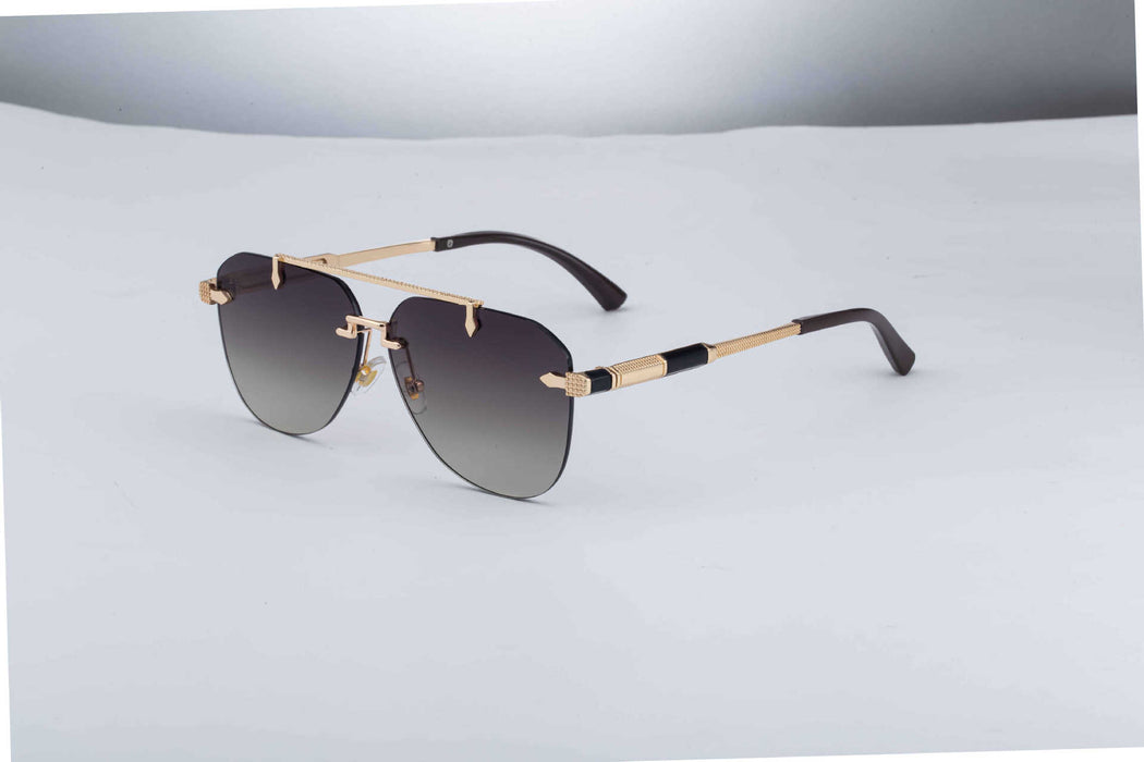 Wholesale New Fashionable Frameless Sunglasses with Personalized and Trendy Double Beam Sunscreen Sunglasses