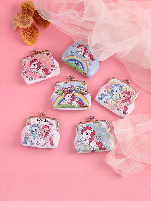 Wholesale Cartoon Unicorn PVC Coin Purse Snap Wallet Pink Flower Boutique Resale MOQ≥2