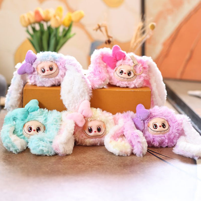 Wholesale Cute Enamel Rabbit Pendant Plush Toy Doll Silicone Rabbit Bag Pendant Keychain Rag Doll
