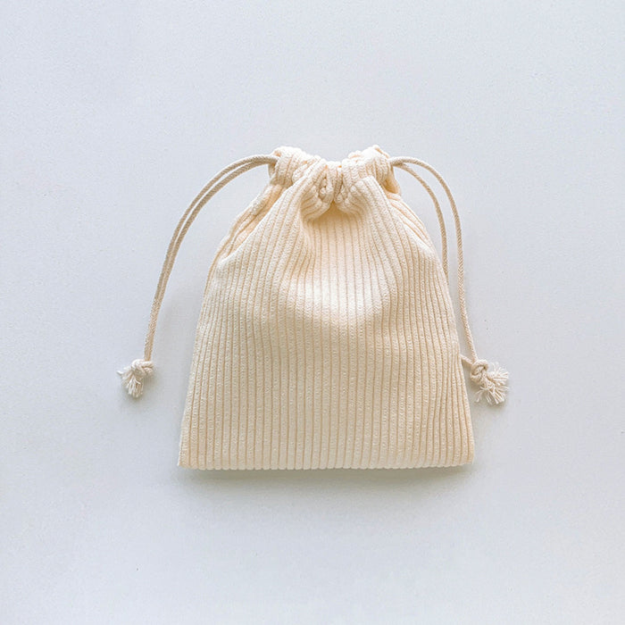 Wholesale Corduroy storage bag, drawstring pocket, portable coin purse