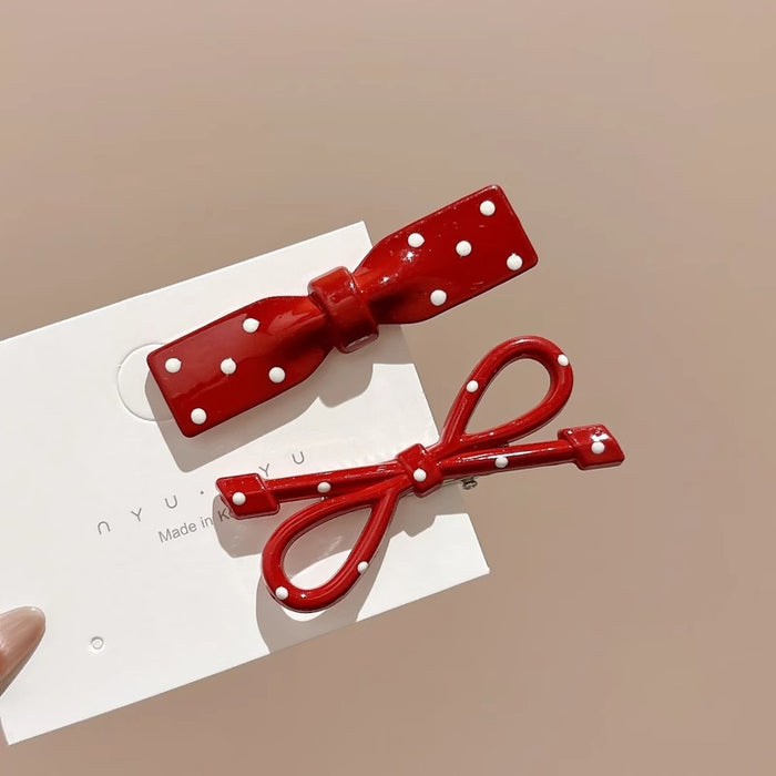 Wholesale  Red Hairpin Women's Traceless One-word Duckbill Clip Front Fringe Clip Side Broken Hair Hairpin Headwear