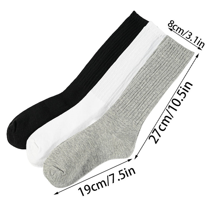 Wholesale American style long tube socks for women spring and autumn solid color autumn and winter thick warm calf socks