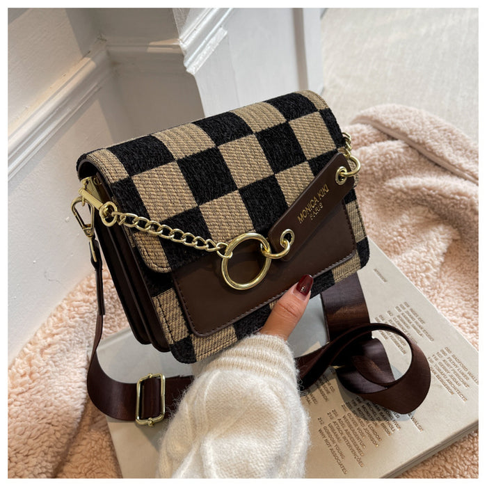 Wholesale Checkerboard Crossbody Bag Niche Small Square Bag Portable