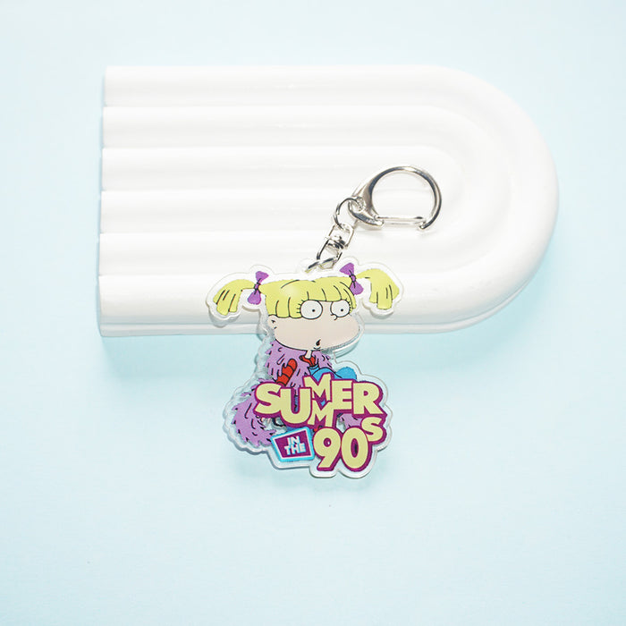 Wholesale Acrylic keychain cartoon character backpack pendant