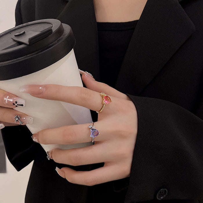 Wholesale Micro-inlaid Crystal Zircon Pearl Ring