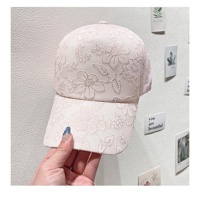Wholesale Butterfly Duckbill Sun Hat for Women  Breathable Sun Protection Floral Baseball Cap
