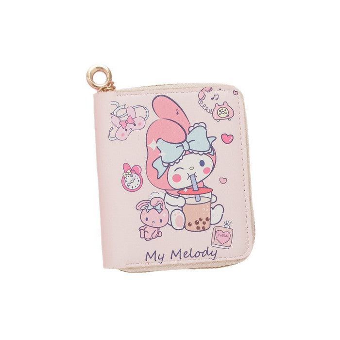 Wholesale Girls'  pink series cute cartoon print student wallet