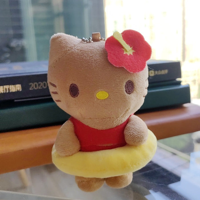Wholesale Hawaii Beach Swimming Circle Surfing Pineapple Paradise Cat Plush Doll Pendant
