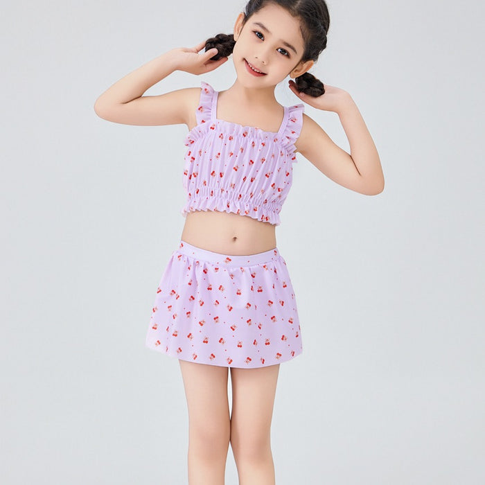 Wholesale New children's swimsuit, girls' hot spring, big children's split cute floral dress, new swimsuit, children's swimsuit