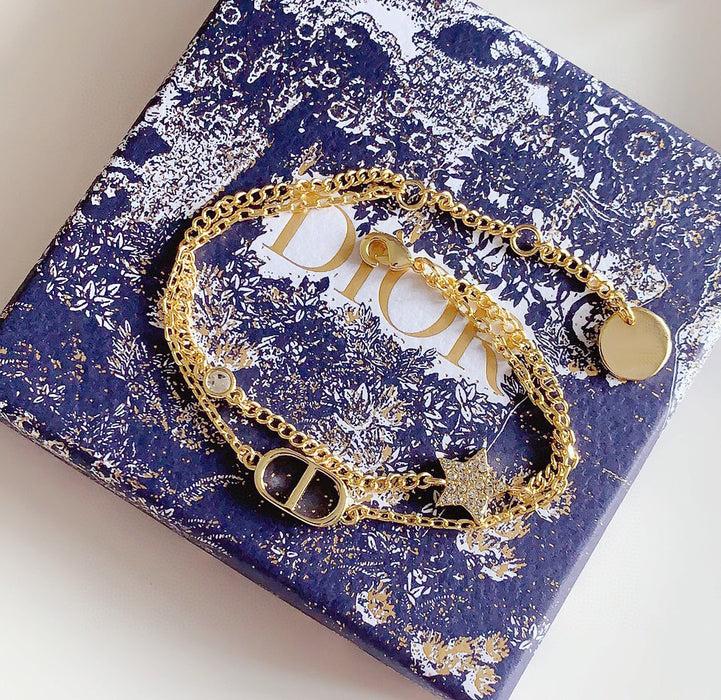 Wholesale Bracelet Women's Simple Classic Two Piece Set Bracelet Gold Letter Bracelet