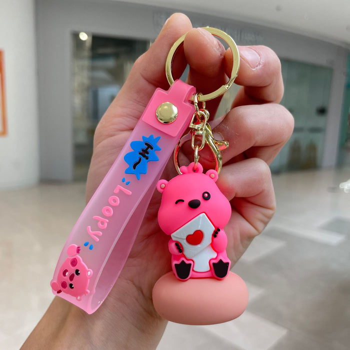 Wholesale Leisure Little Beaver Keychain Cartoon Doll Cute Backpack Pendant Car Keychain Pendant Small Gift