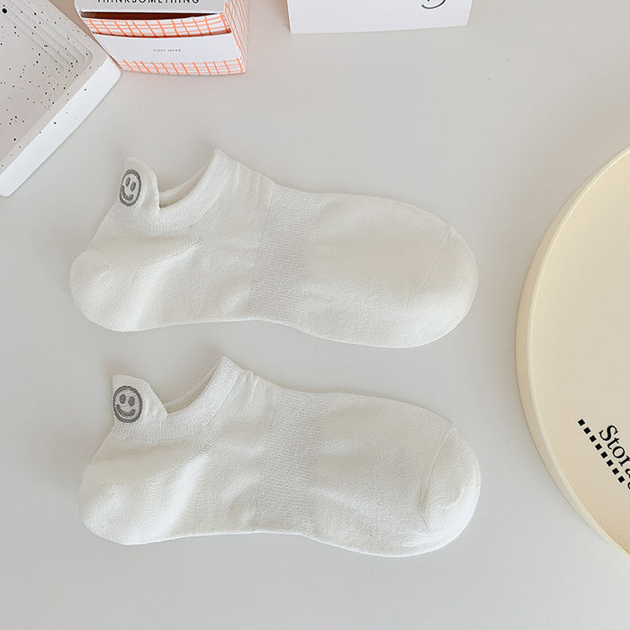 Wholesale Socks Embroidered Smiling Face Middle Socks Sports Long Socks