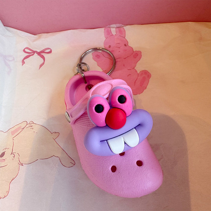 Wholesale Funny compact mini slippers hole shoes car couple keychain