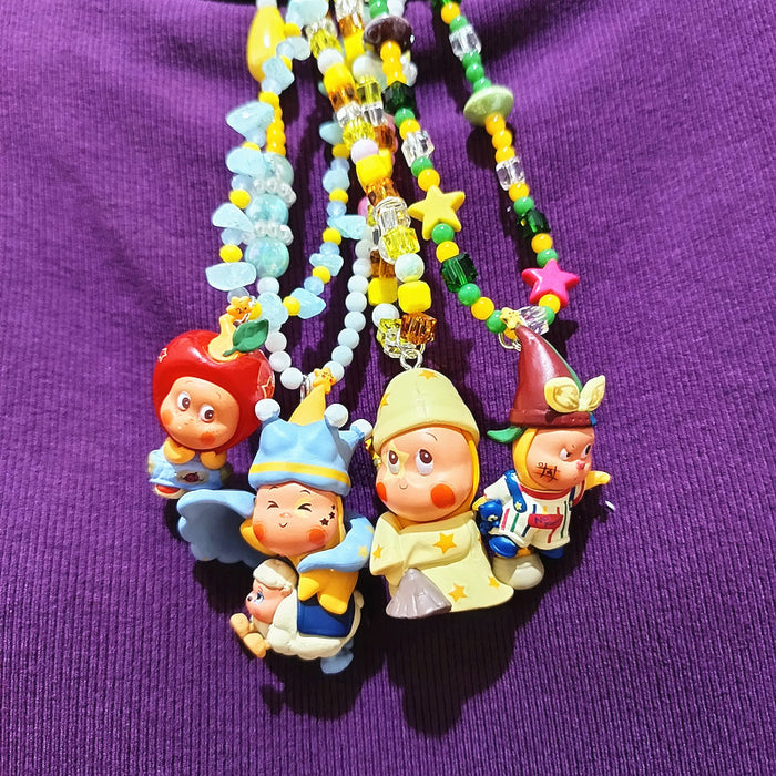 Wholesale Crystal beaded gift from the stars star bread cute short necklace for women