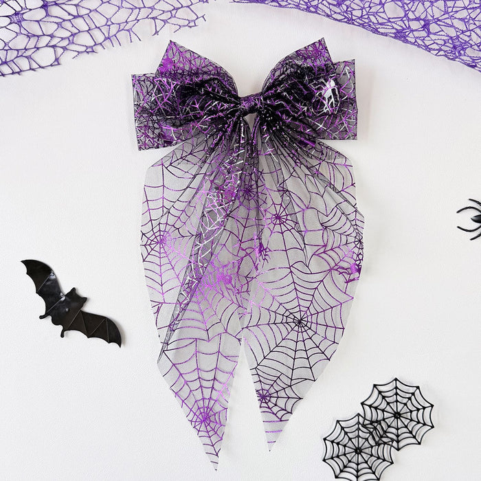 Wholesale  Tulle Bow Hair Clips Black Gold  Web Pumpkin Spring Clip Party Hair Accessory