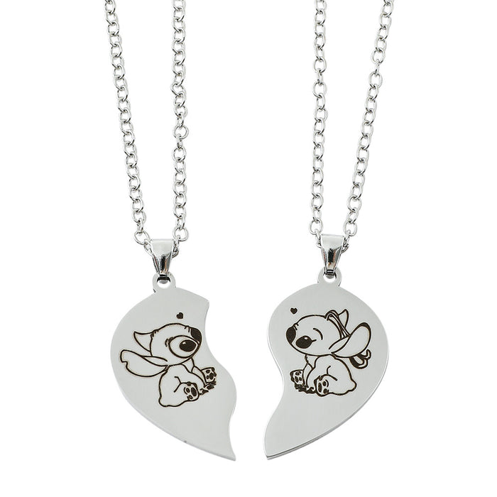 Wholesale Cute cartoon couple pendant necklaces