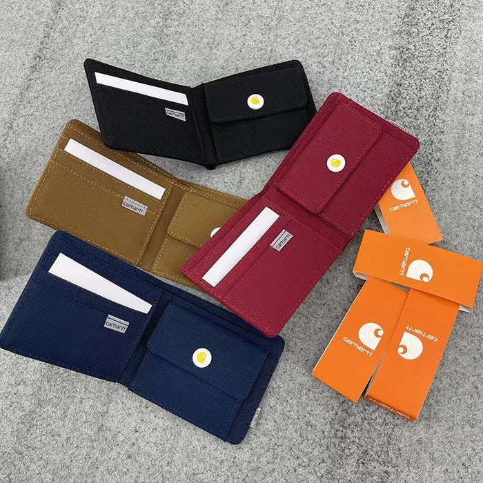 Wholesale wallet card holder coin purse two fold short canvas
